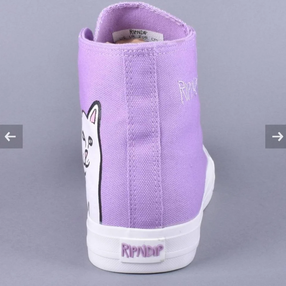 NIB NEW Rip n dip Lord Nermal Lavender Canvas High Top Sneakers Unisex 10 M